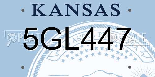 5GL447 Kansas License Plate