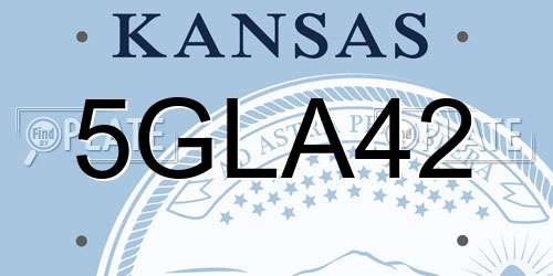 5GLA42 Kansas License Plate