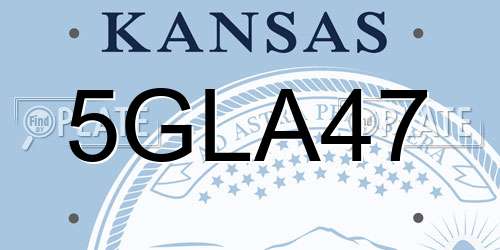 5GLA47 Kansas License Plate