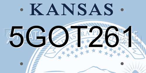 5GOT261 Kansas License Plate