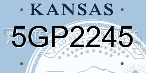 5GP2245 Kansas License Plate