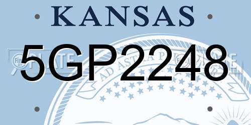 5GP2248 Kansas License Plate