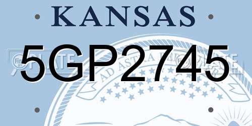 5GP2745 Kansas License Plate