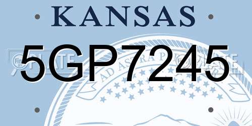 5GP7245 Kansas License Plate