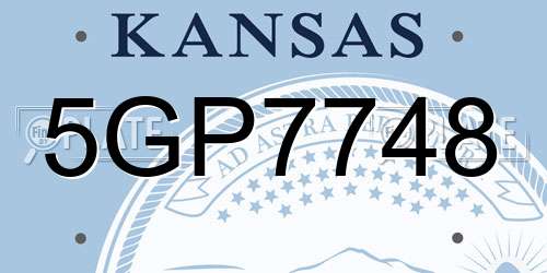 5GP7748 Kansas License Plate