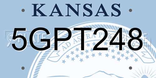 5GPT248 Kansas License Plate