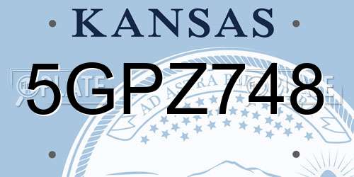 5GPZ748 Kansas License Plate