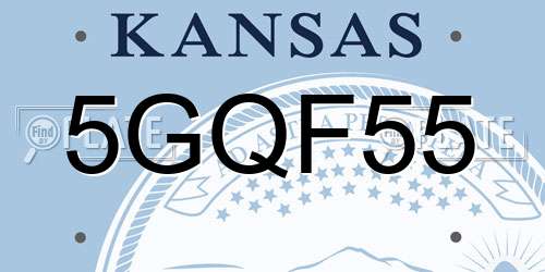 5GQF55 Kansas License Plate