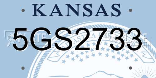 5GS2733 Kansas License Plate