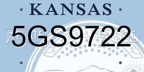 5GS9722 Kansas License Plate