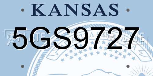 5GS9727 Kansas License Plate