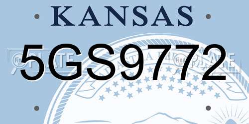 5GS9772 Kansas License Plate