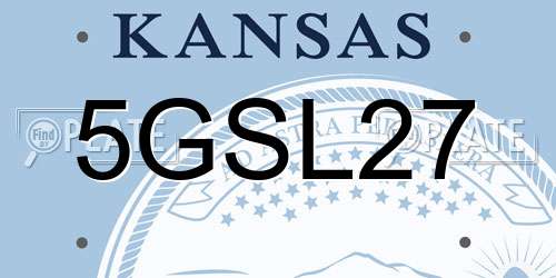 5GSL27 Kansas License Plate