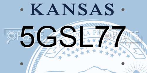 5GSL77 Kansas License Plate