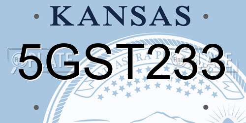 5GST233 Kansas License Plate