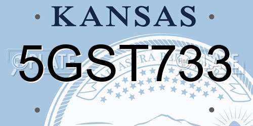5GST733 Kansas License Plate