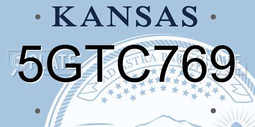 5GTC769 Kansas License Plate