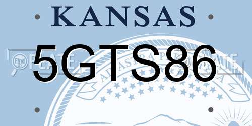 5GTS86 Kansas License Plate