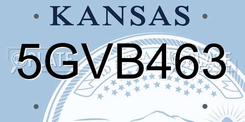 5GVB463 Kansas License Plate