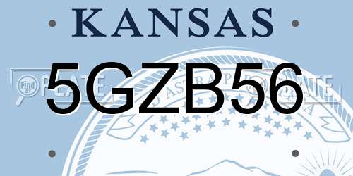 5GZB56 Kansas License Plate