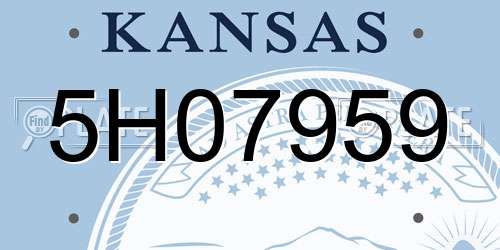 5H07959 Kansas License Plate