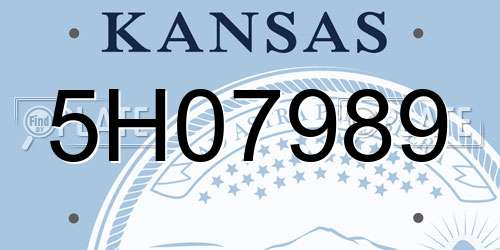 5H07989 Kansas License Plate