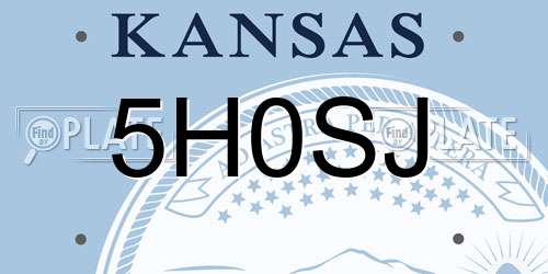 5H0SJ Kansas License Plate