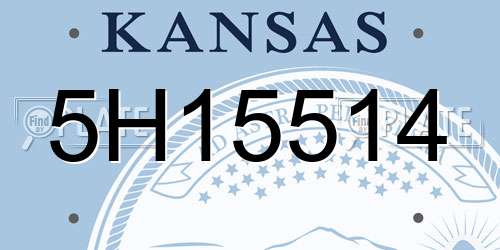 5H15514 Kansas License Plate