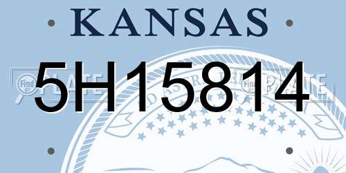 5H15814 Kansas License Plate