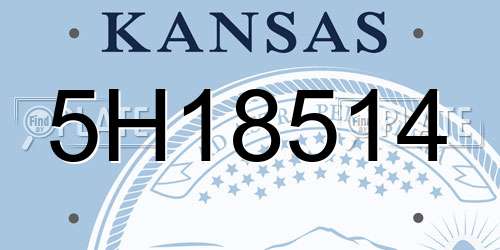 5H18514 Kansas License Plate