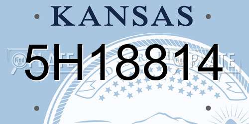 5H18814 Kansas License Plate