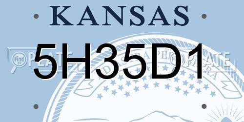 5H35D1 Kansas License Plate