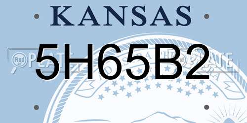 5H65B2 Kansas License Plate