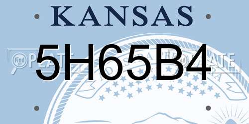 5H65B4 Kansas License Plate