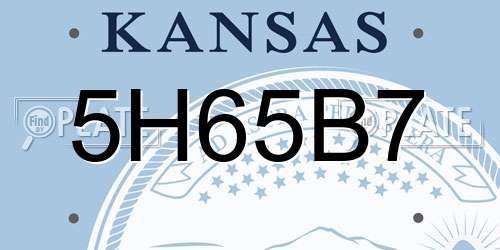 5H65B7 Kansas License Plate