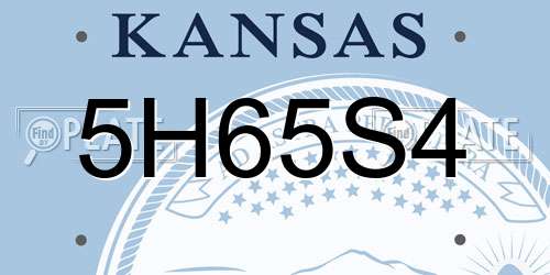 5H65S4 Kansas License Plate