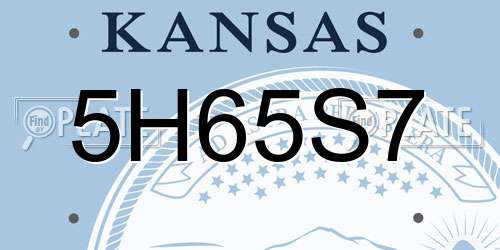 5H65S7 Kansas License Plate