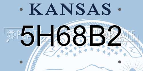 5H68B2 Kansas License Plate