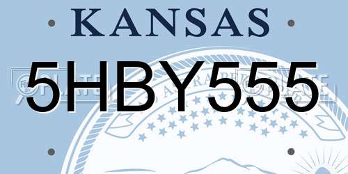 5HBY555 Kansas License Plate