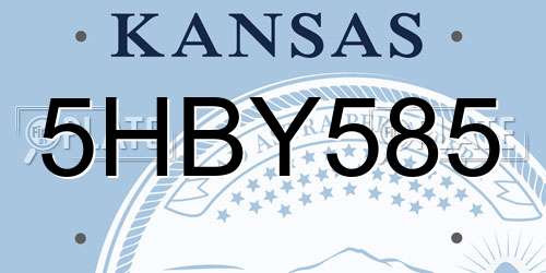 5HBY585 Kansas License Plate