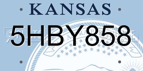 5HBY858 Kansas License Plate