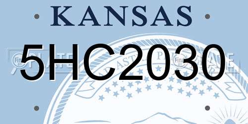 5HC2030 Kansas License Plate