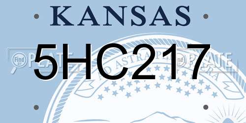 5HC217 Kansas License Plate