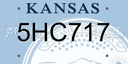 5HC717 Kansas License Plate