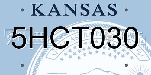 5HCT030 Kansas License Plate