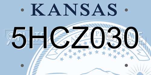 5HCZ030 Kansas License Plate
