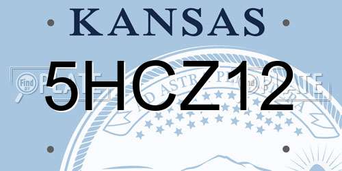 5HCZ12 Kansas License Plate