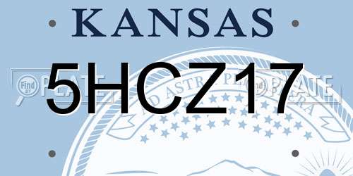 5HCZ17 Kansas License Plate