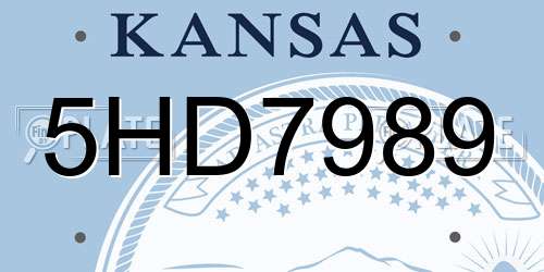 5HD7989 Kansas License Plate