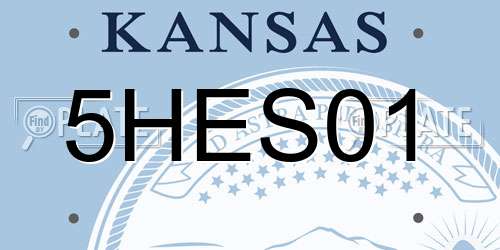 5HES01 Kansas License Plate